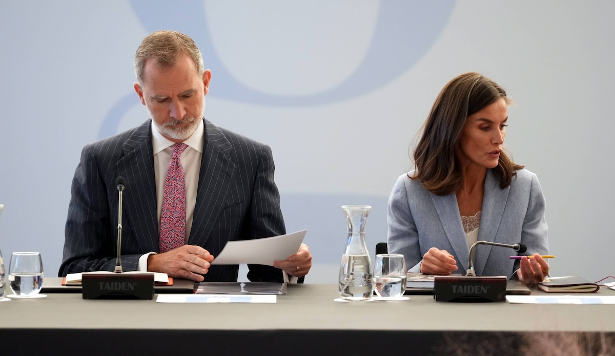 Spanish King Felipe VI and Queen Letizia during the meeting of the Board of Trustees of the Galleries of the Royal Collections in Madrid. May 30, 2024 Cordon Press PUBLICATIONxNOTxINxFRAxESP